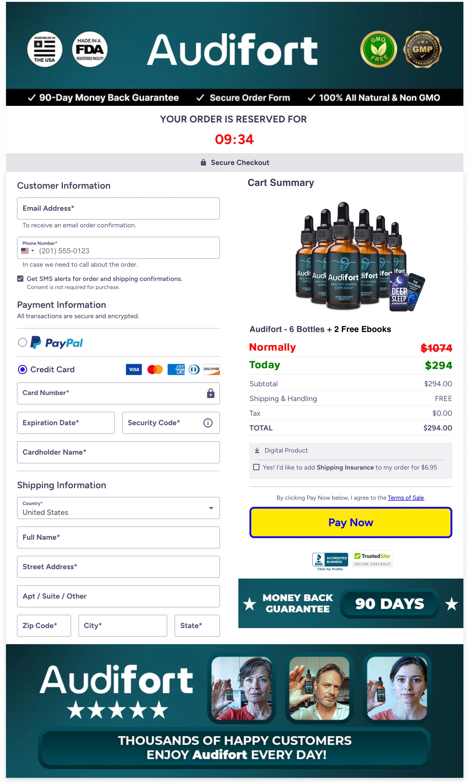 Audifort-checkout-page